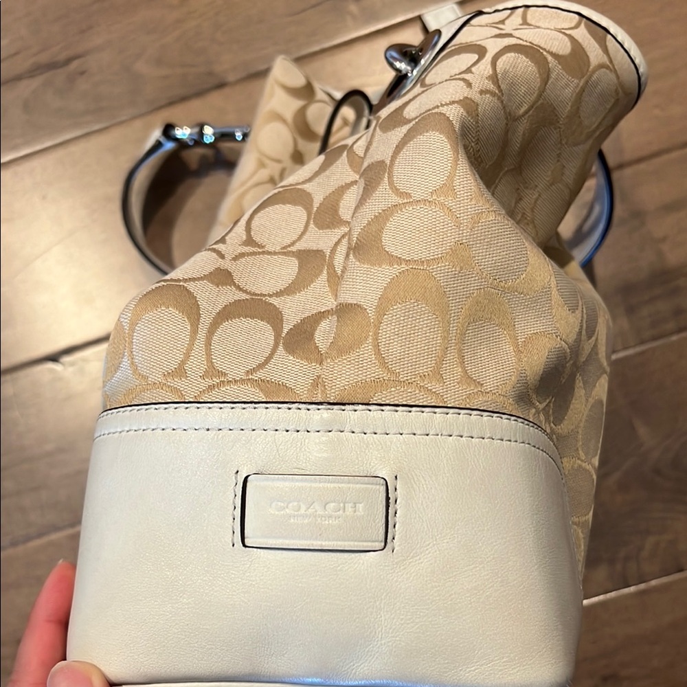 Coach Cream and White Signature Tote Bag - Picture 11 of 11